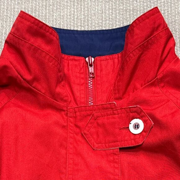 Vintage 90s Red Nautical Jacket Fisherman Wife Style Coat - Picture 4 of 8